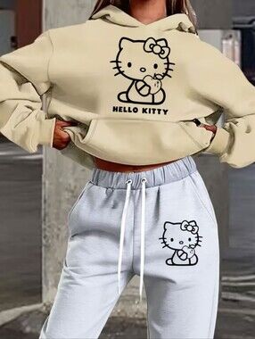 Hello Kitty Black Hoodie And Sweatpants